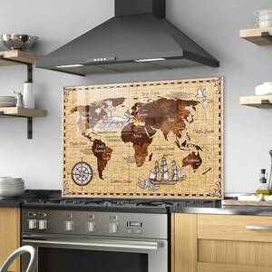 Panneau de dosseret de poêle en verre trempé, couvercle arrière de cuisinière, décor de cuisine, couvercle de cuisinière, carreau de dosseret de cuisine, planche à découper et à nouilles