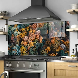 Dosseret de cuisine, Couvercle arrière de cuisinière, Dosseret de poêle en verre trempé, Décor de cuisine, Couvercle de cuisinière, Cadeau de pendaison de crémaillère, Planche à découper
