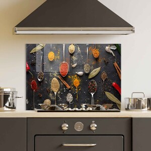 Panneau de dosseret de poêle en verre trempé, couverture arrière de poêle, décoration de cuisine, couvercle de dessus de cuisinière, dosseret de cuisine en carrelage, planche à découper et à nouilles