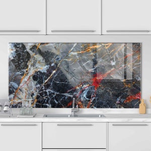 Panneau de verre pour dosseret de cuisinière, décoration murale de cuisine, couverture arrière supérieure de cuisinière, planche à découper, couverture de cuisinière pour gaz, accessoires de cuisine, décoration intérieure