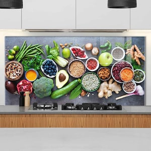 Dosseret de cuisine, couverture arrière de cuisinière, dosseret de poêle en verre trempé, décoration de cuisine, couverture de dessus de cuisinière, cadeau de pendaison de crémaillère, planche à découper