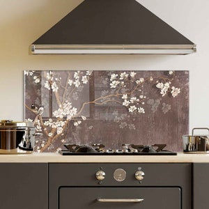 Panneau de dosseret de poêle en verre trempé, couverture arrière de poêle, décoration de cuisine, couvercle de dessus de cuisinière, dosseret de cuisine en carrelage, planche à découper et à nouilles