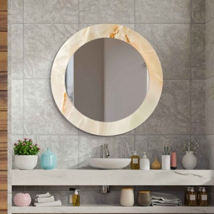 Aesthetic Mirror for Bathroom, Entryway Hallway Mirror, Luxury Home Decor, Living Room Mirror, Decorative Mirror on Tempered Glass