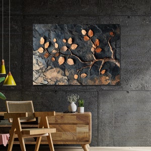 Autumn Leaves Tempered Glass Wall Art, Extra Large Wall Decor, Living Room Home Decor, Tempered Glass Painting, Decor for Bedroom