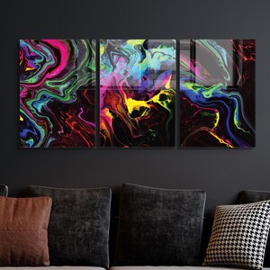 Abstract Tempered Glass Wall Art, Home Decor Wall Art, Wall Decor Living Room Modern, Extra Large Wall Art, Decor for Bedroom, Wall Hangings