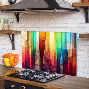Garde-boue pour évier de cuisine, Panneau de dosseret de cuisine en verre trempé, Couvercle supérieur arrière de cuisinière, Couvercle d'évier de cuisine, Carrelage de dosseret de cuisine