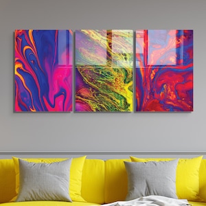Abstract Tempered Glass Wall Art, Home Decor Wall Art, Wall Decor Living Room Modern, Extra Large Wall Art, Decor for Bedroom, Wall Hangings