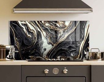 Kitchen Backsplash, Tempered Glass Stove Backsplash Panel, Kitchen Wall Decor, Stove Back Cover, Stove Top Cover,  Chopping and Noodle Board