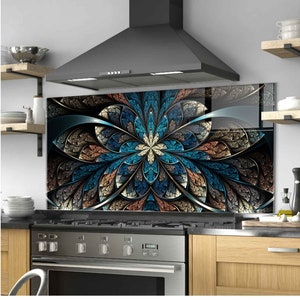 Panneau de dosseret de poêle en verre trempé, couverture arrière de poêle, décoration de cuisine, couvercle de dessus de cuisinière, dosseret de cuisine en carrelage, planche à découper et à nouilles