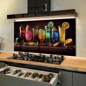 Kitchen Sink Cover, Tempered Glass Kitchen Backsplash, Kitchen Sink Splash Guard, Stove Back Top Cover, Daisy Glass Splashback Tile