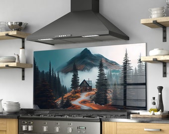 Tempered Glass Stove Backsplash Panel, Stove Back Cover, Kitchen Decor, Stove Top Cover, Kitchen Backsplash Tile, Chopping and Noodle Board