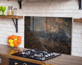 Painel de vidro temperado para backsplash de fogão, tampa traseira de fogão, decoração de cozinha, tampa superior de fogão, azulejo de backsplash de cozinha, tábua de cortar e macarrão