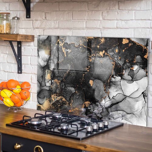 Tempered Glass Stove Backsplash Kitchen Backsplash Tile Etsy Canada