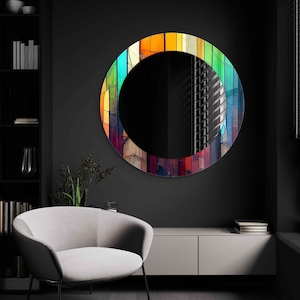 Aesthetic Mirror for Bathroom, Entryway Hallway Mirror, Luxury Home Decor, Living Room Mirror, Decorative Mirror on Tempered Glass