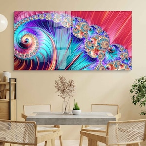 Tempered Glass Wall Art, Extra Large Wall Decor, Living Room Home Decor, Abstract Glass Painting, Decor for Bedroom, Housewarming Gift