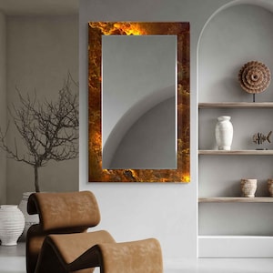 Mirror Wall Decor, Mirror for Bathroom, Entryway Hallway Mirror, Luxury Home Decor, Living Room Mirror, Decorative Mirror on Tempered Glass