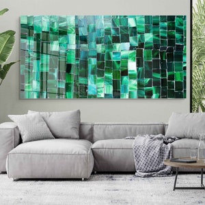 Tempered Glass Wall Art, Extra Large Wall Decor, Living Room Home Decor, Stained Glass Painting, Decor for Bedroom, Housewarming Gift