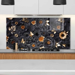 Panneau de dosseret de poêle en verre trempé, couverture arrière de poêle, décor de cuisine, couverture supérieure de cuisinière, tuile de dosseret de cuisine, planche à découper et à nouilles