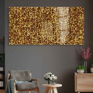 Gehärtetes Glas Wandkunst, Extra große Wanddekor, Wohnzimmer Dekoration, Glitzer Glasmalerei, Dekor für Schlafzimmer, Einweihungsgeschenk