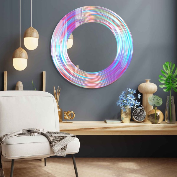 Tempered Glass Wall Mirror Etsy