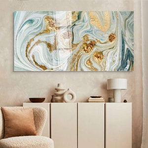Tempered Glass Wall Art, Extra Large Wall Decor, Living Room Home Decor, Abstract Glass Painting, Decor for Bedroom, Housewarming Gift