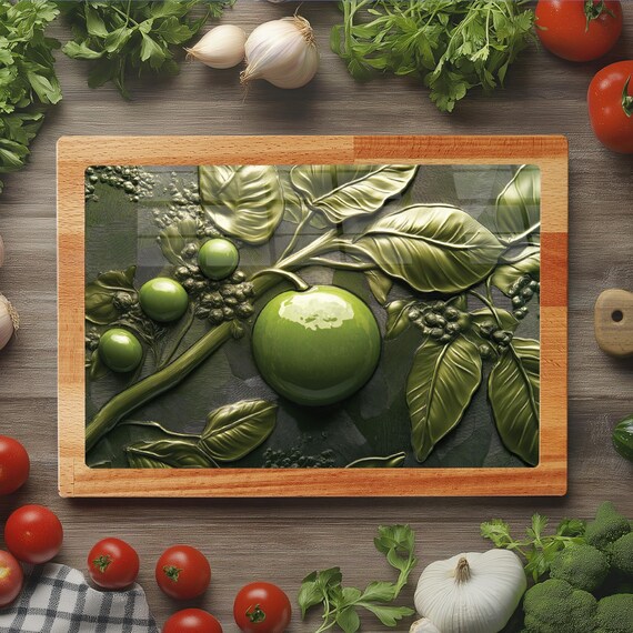 シャルキュトリーボード、木製ベース付き強化ガラスサービングトレイ