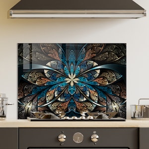 Dosseret de poêle en verre trempé, Carrelage pour dosseret de cuisine, Planche à découper, Planche à nouilles, Décoration de cuisine, Couvercle arrière de poêle, Couvercle de dessus de cuisinière