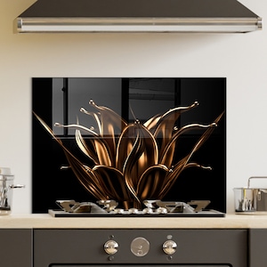 Dosseret de poêle en verre trempé, Carrelage pour dosseret de cuisine, Planche à découper, Planche à nouilles, Décoration de cuisine, Couvercle arrière de poêle, Couvercle de dessus de cuisinière