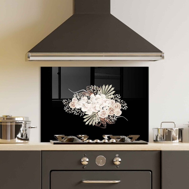 Tempered Glass Stove Backsplash Panel Stove Back Cover Etsy