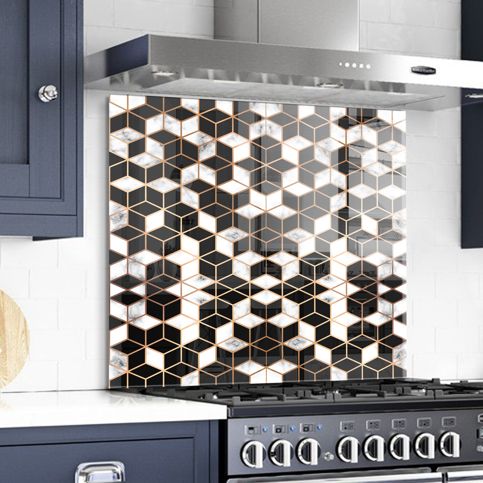 Panel antisalpicaduras de aluminio ignífugo satinado para cocina, Oro -  Panel de cocina 600 x 700 mm