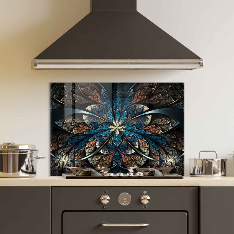 Tempered Glass Stove Backsplash Panel Stove Back Cover Etsy