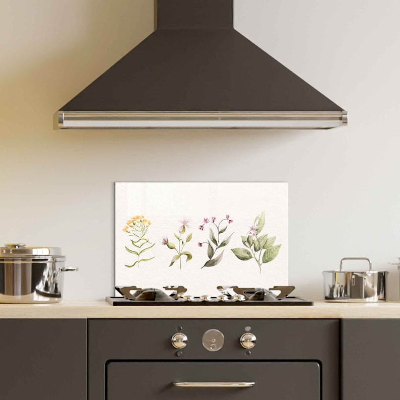 Tempered Glass Stove Backsplash Panel Stove Back Cover Etsy