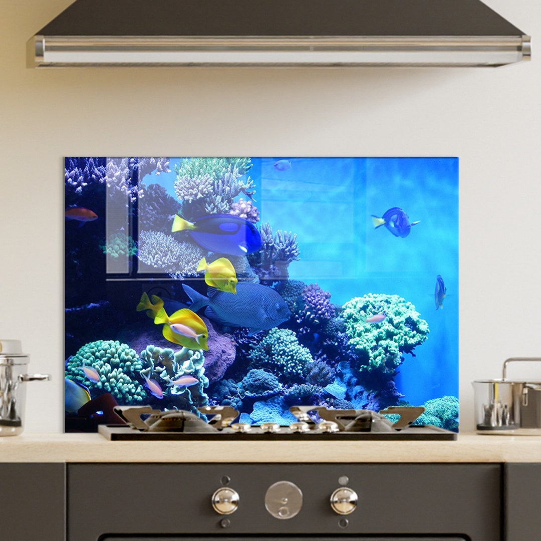 Tempered Glass Stove Backsplash Panel, Stove Back Cover, Kitchen Decor