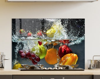 Tempered Glass Stove Backsplash, Kitchen Backsplash Tile, Chopping Board, Noodle Board, Kitchen Decor, Stove Back Cover, Stove Top Cover