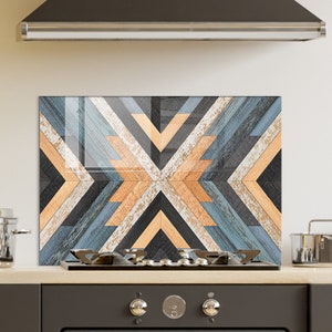 Panneau de dosseret de poêle en verre trempé, couverture arrière de poêle, décoration de cuisine, couvercle de dessus de cuisinière, dosseret de cuisine en carrelage, planche à découper et à nouilles