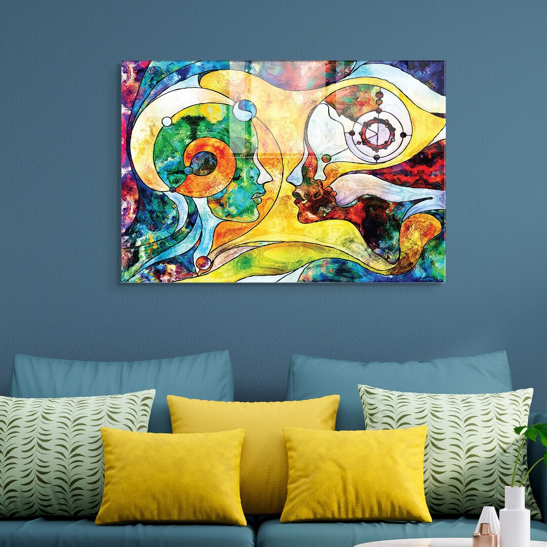 Extra Large Wall Art, Stained Tempered Glass Wall Art, Wall Decor