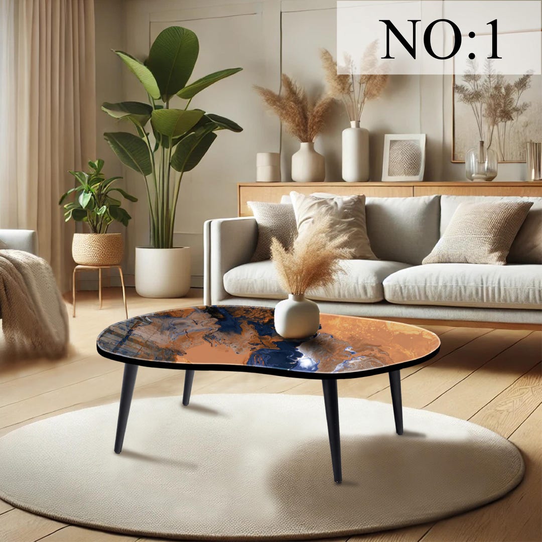 Glass Coffee Table, Asymmetrical Modern Center Table, Living Room ...