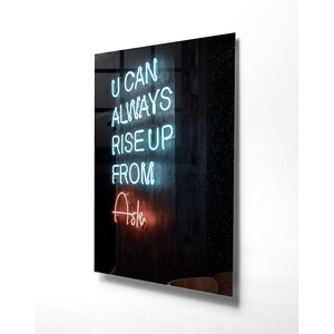 Neon Sign Tempered Glass Wall Art, Decor for Bedroom, Large Wall Art, Living Room Decor, Housewarming Gift, Home Wall Decor, Wall Hangings