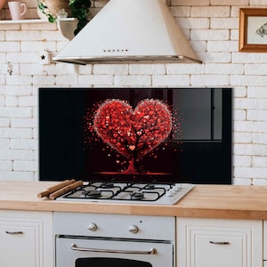 Décor de mur de dosseret de cuisine, panneau de verre de dosseret de poêle, art de mur en verre, couverture supérieure de cuisinière pour le gaz, décor de cuisine, couverture supérieure de cuisinière