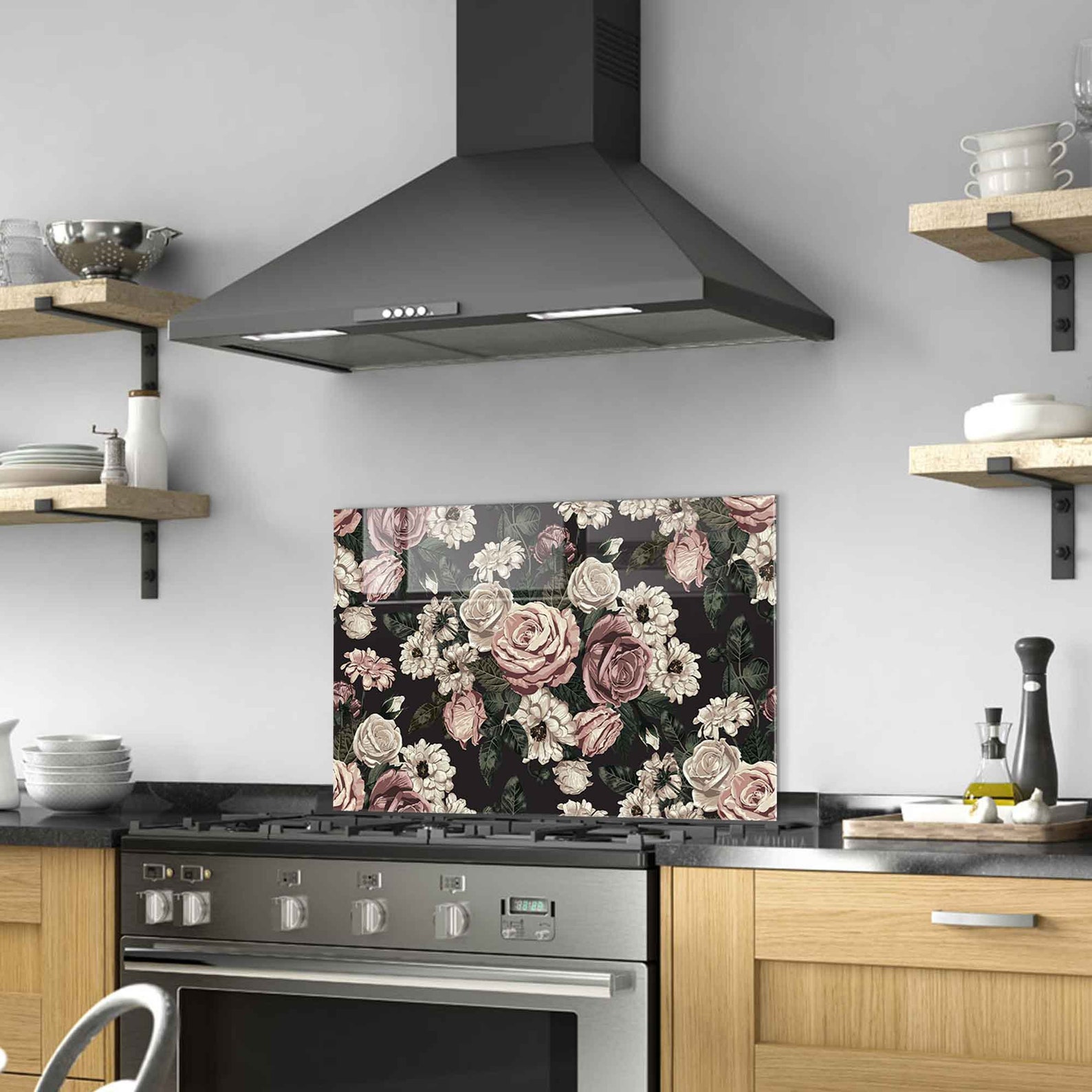 Tempered Glass Stove Backsplash Panel Stove Back Cover Etsy