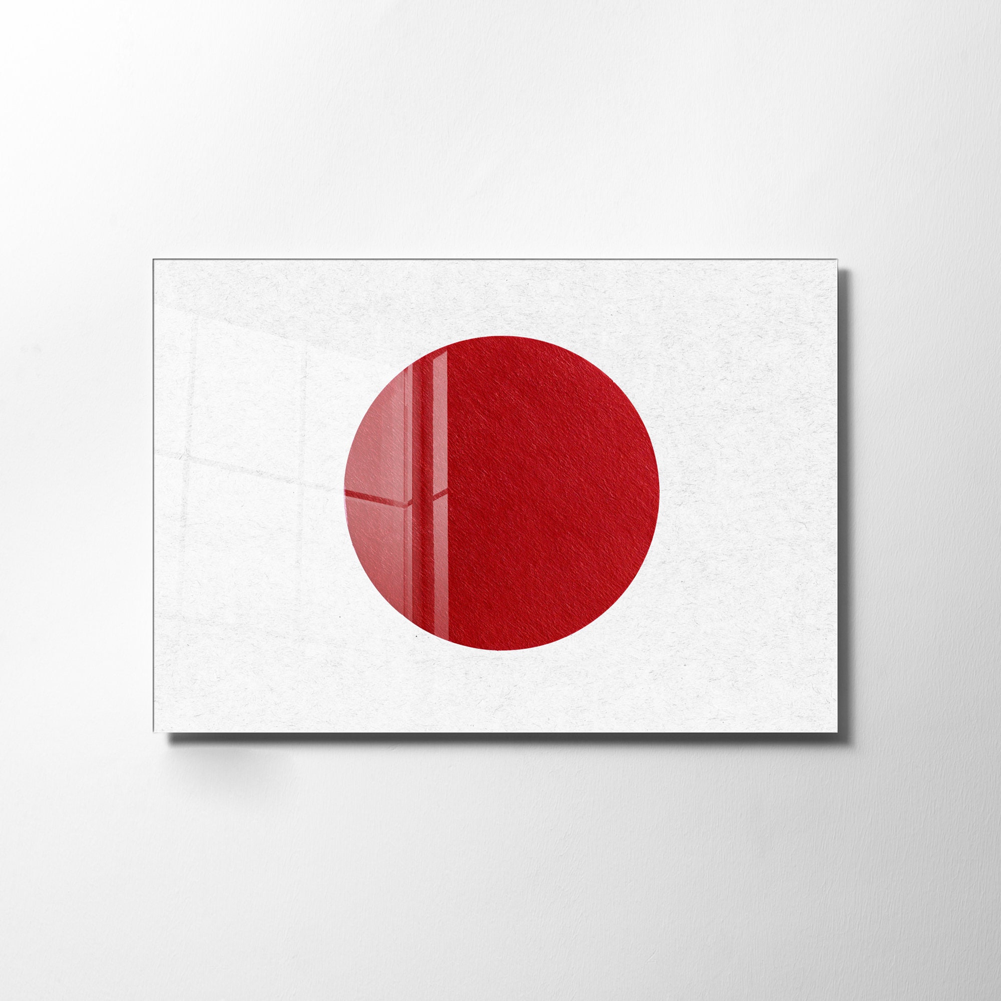 Japan Flag Tempered Glass Wall Art, Japanese Decor, Japanese Art