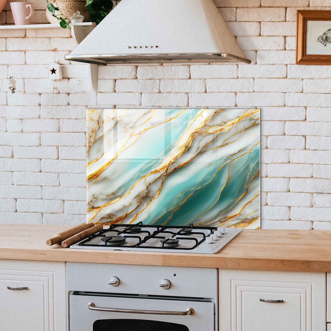 Tempered Glass Backsplash Panel, Stove Back Cover, Kitchen Decor, Stove