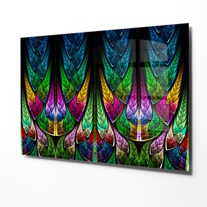 Stained Decor Wall Art Original, Wall Decor Living Room Modern, Extra Large Wall Art, Decor for Bedroom, Glass Wall Art, Wall Hangings