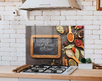 Personalized Glass Stove Backsplash Panel, Stove Back Cover, Kitchen Decor, Stove Top Cover, Kitchen Backsplash Tile, Chopping/ Noodle Board