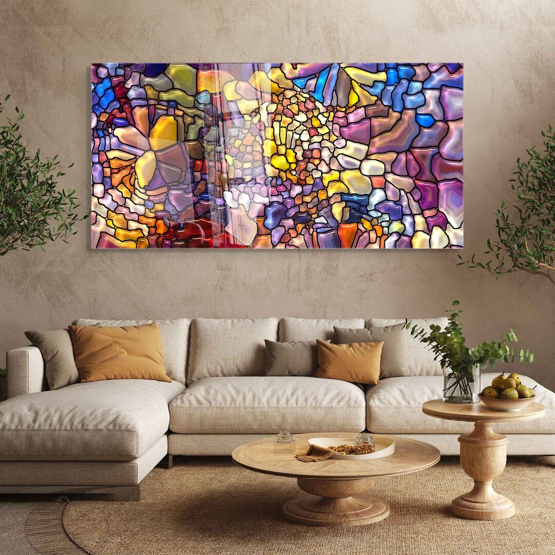 Tempered Glass Wall Art, Extra Large Wall Decor, Living Room Home Decor