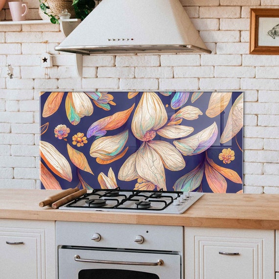 Kitchen Backsplash, Kitchen Wall Decor, Tempered Glass Stove Backsplash  Panel, Stove Back Cover, Stove Top Cover, Chopping and Noodle Board 