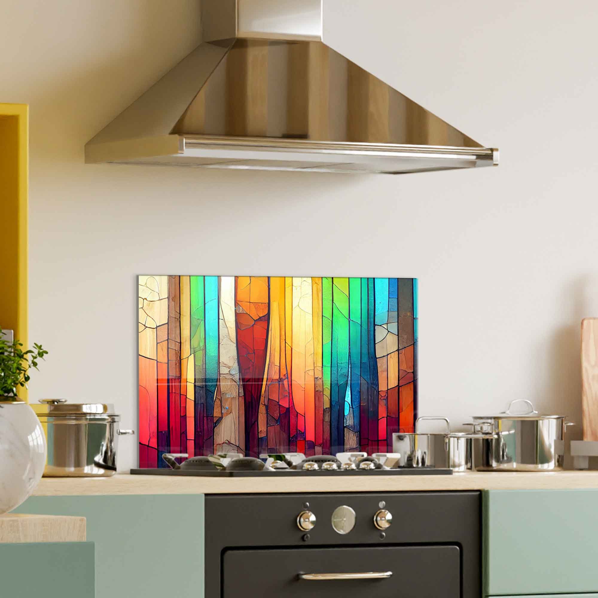 Decorwelt Copripiano Fornelli In Vetro 80x52 Cm – Protezione Universale Con Stampa Spezie Colorate, Lastra Multiuso