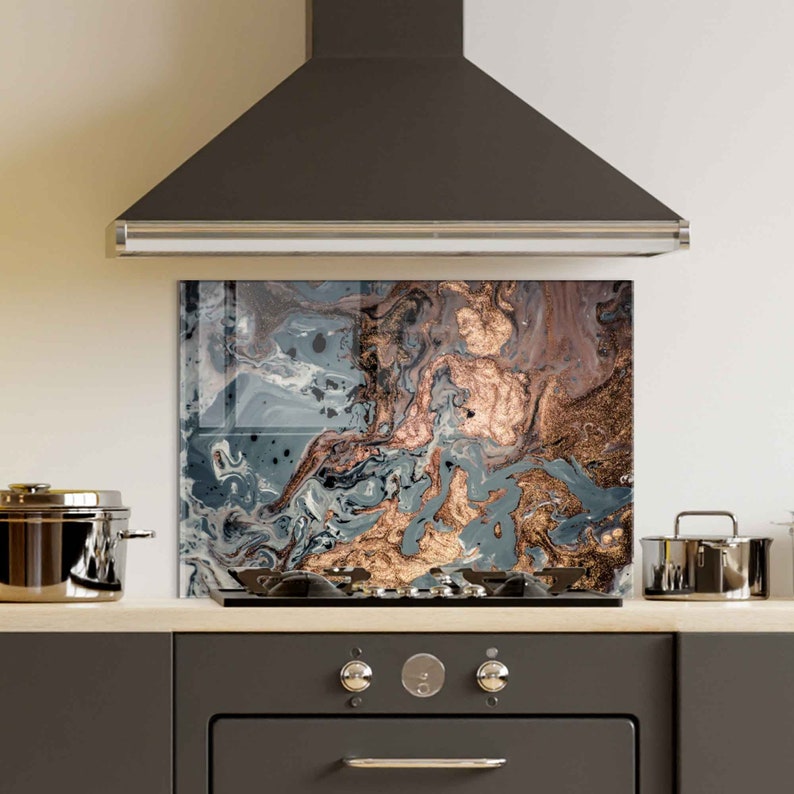 Glass Stove Backsplash Panel, Kitchen Backsplash Tile, Chopping Board, Backsplash Mural, Noodle Board, Kitchen Decor, Stove Back Cover image 2