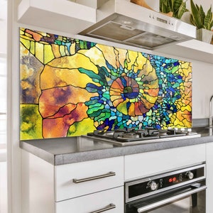 Dosseret de cuisine en verre trempé, Garde-boue pour évier de cuisine, Couvercle supérieur arrière de cuisinière, Couvercle d'évier de cuisine, Crédence en carreau de verre, Planche à découper