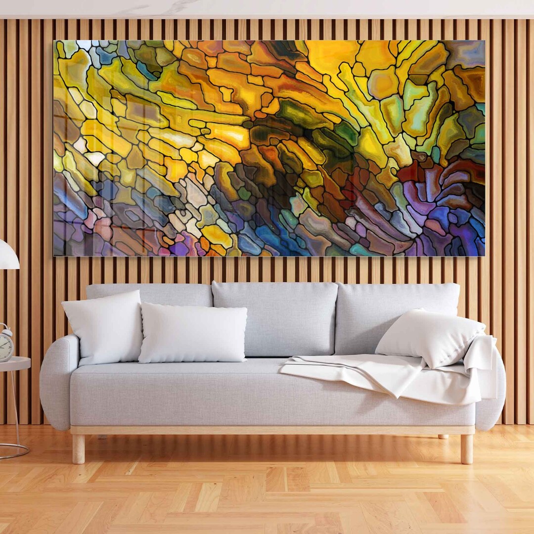 Tempered Glass Wall Art, Extra Large Wall Decor, Living Room Home Decor ...
